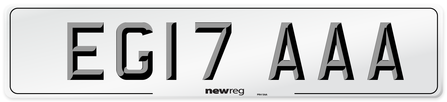 EG17 AAA Number Plate from New Reg